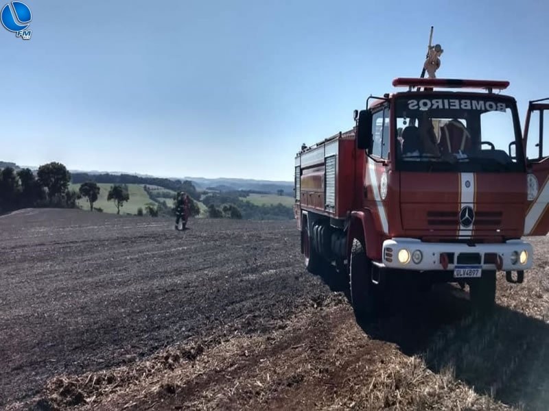 Incêndio em lavoura de Cacique Doble movimenta bombeiros da região