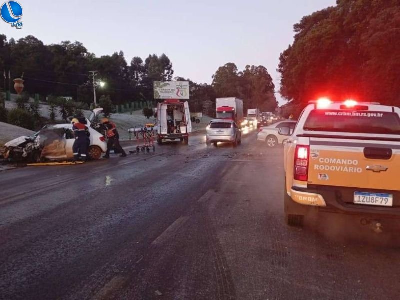 Colisão frontal é registrada na RS-135 em Erechim nesta terça-feira