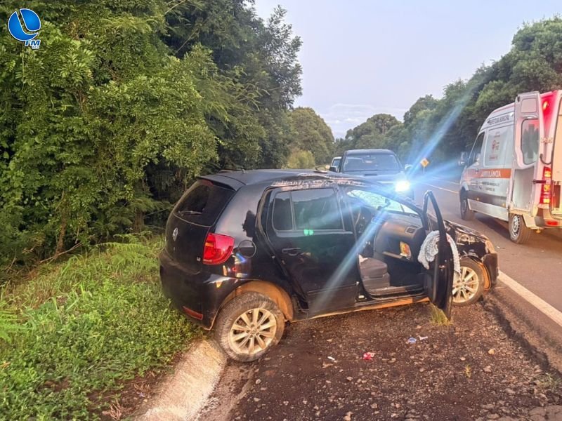 Criança de 1 ano e mulher ficam feridas em acidente na BR-285, em Caseiros