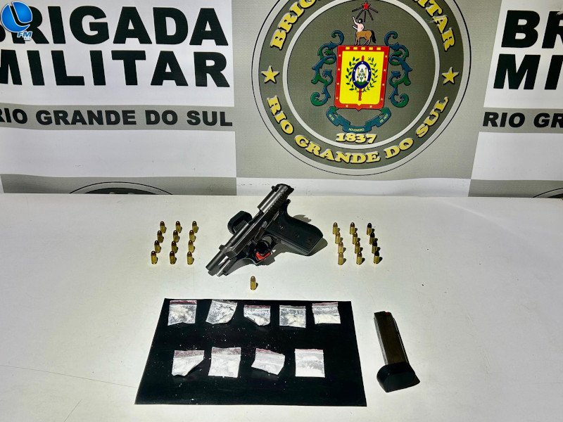 Brigada Militar faz prisão por tráfico de drogas e porte ilegal de arma