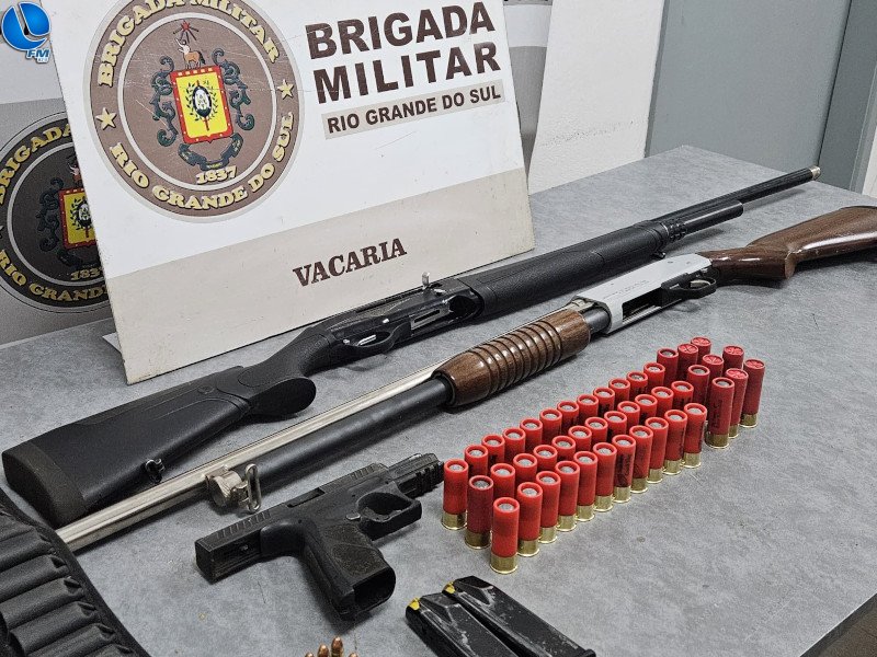 Homem é preso por porte de arma no centro de Vacaria