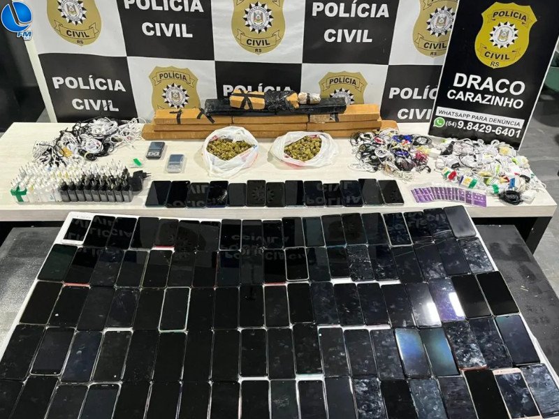 Polícia Civil apreende grande quantidade de drogas e celulares em Carazinho