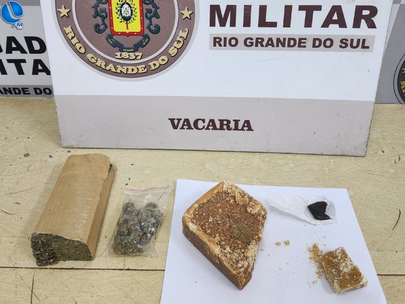 Brigada Militar apreende grande quantidade de drogas em Vacaria