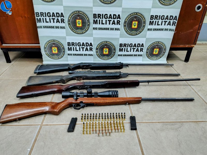 Brigada Militar apreende quatro armas de fogo em caso de violência doméstica em Nova Bassano