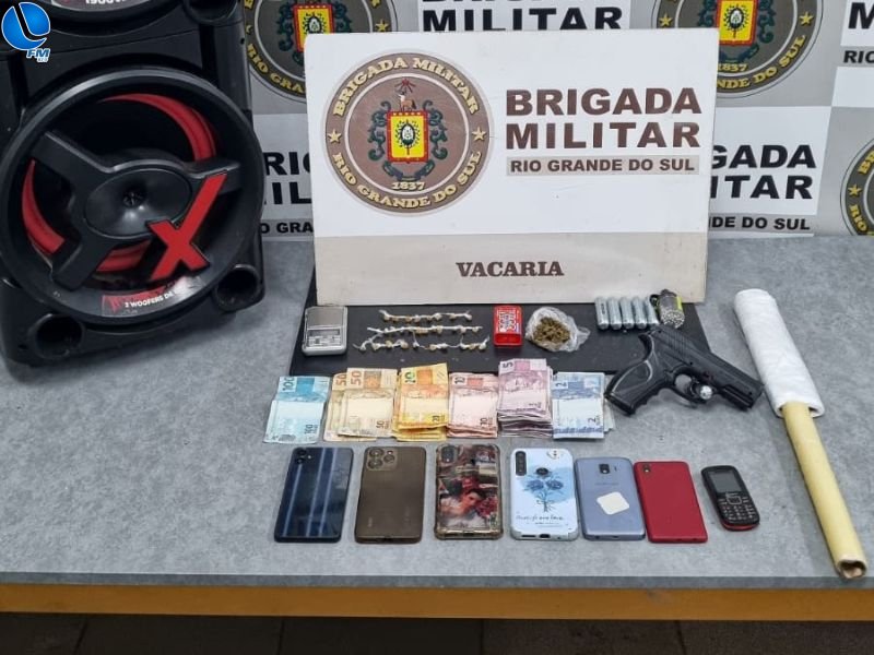 Brigada Militar prende dois homens por tráfico de drogas em Vacaria