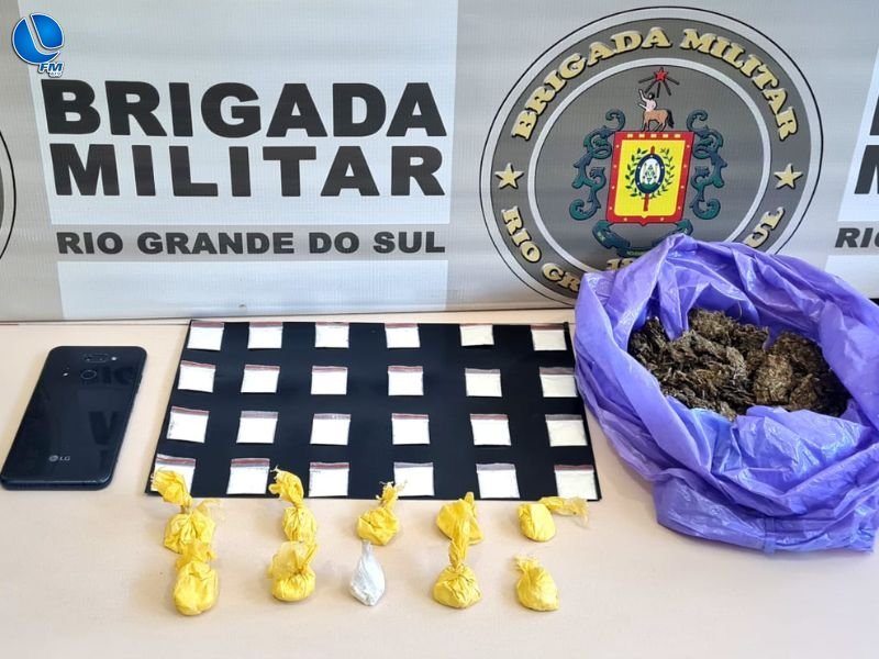Brigada Militar prende jovem por tráfico de drogas em Serafina Corrêa
