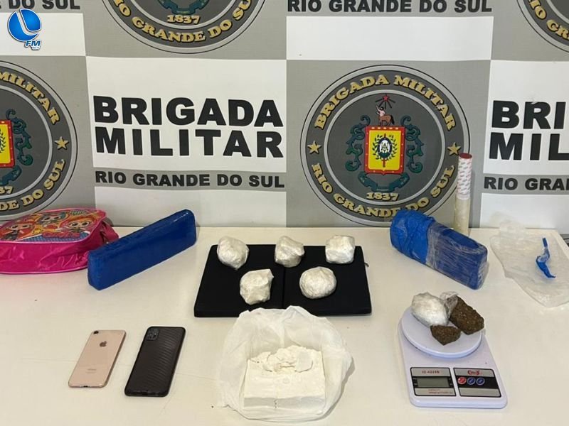 Brigada Militar prende dupla e apreende quase 1 kg de cocaína em operação entre Guaporé e Anta Gorda