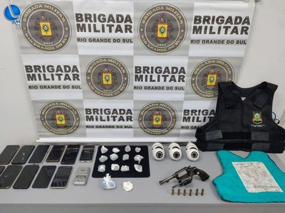 Brigada Militar e Batalhão de Choque prendem dupla por tráfico e arma restrita em Nova Prata