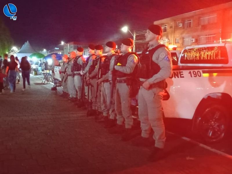 BM reforça segurança na abertura do 8º Natal Encantado de Lagoa Vermelha