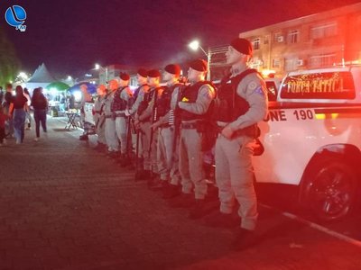 BM reforça segurança na abertura do 8º Natal Encantado de Lagoa Vermelha