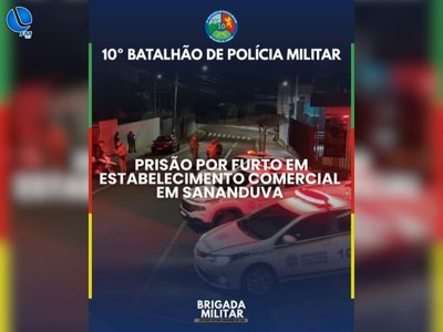 Brigada Militar prende homem e recupera eletrônicos após arrombamento em Sananduva