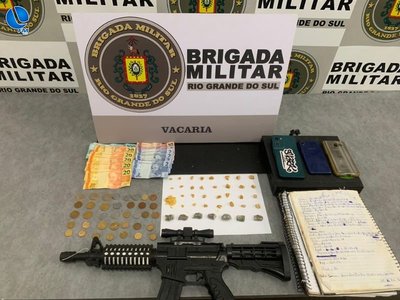 Brigada Militar desarticula ponto de tráfico e apreende arsenal de anotações em Vacaria