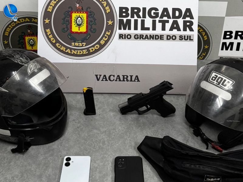 Força Tática intercepta dupla após disparos de arma de fogo em Vacaria