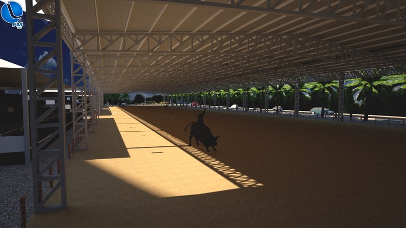 Cobertura da cancha do Parque de Rodeios: conclusão antes do rodeio