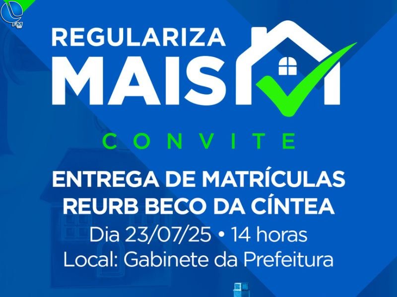 Prefeitura realiza entrega de dez matrículas do REURB  nesta quarta (23)