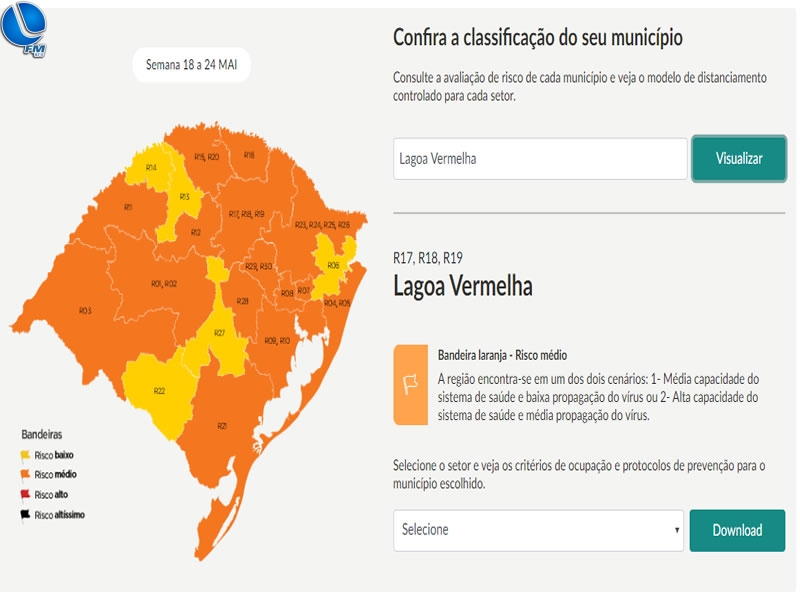Município continua com bandeira laranja