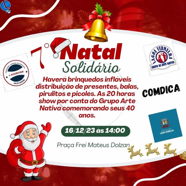 7º Natal Solidário dia 16 de dezembro