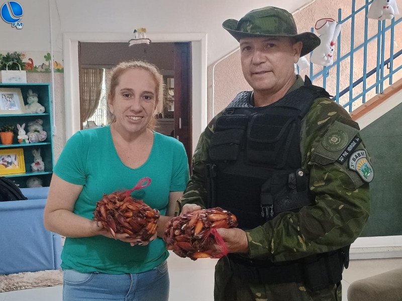 Patram faz doação de pinhão apreendido