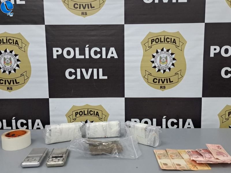 Polícia Civil de Lagoa Vermelha prende traficante em operação no Bairro Pajé