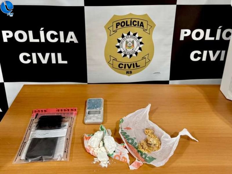 Polícia Civil prende foragido com drogas e balança de precisão em Tapejara