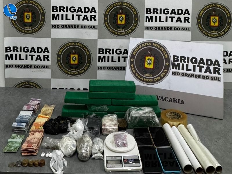 Brigada Militar apreende mais de 6 kg de maconha e prende suspeito em Vacaria