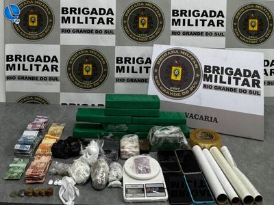 Brigada Militar apreende mais de 6 kg de maconha e prende suspeito em Vacaria