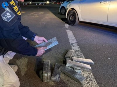 PRF apreende 10 quilos de maconha e prende dois homens na BR-386