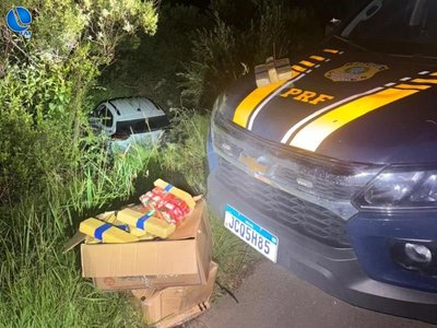 PRF apreende mais de 52 kg de maconha após perseguição e acidente na BR-116