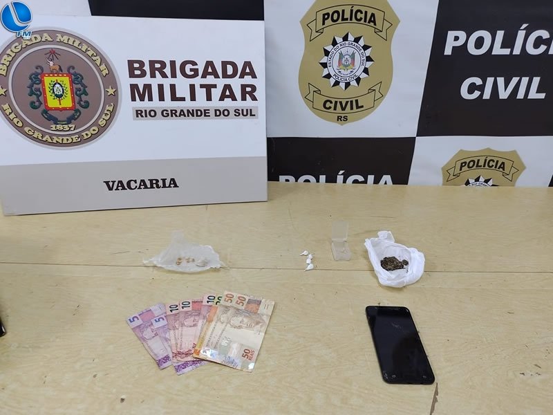 Polícia de Vacaria prende indivíduo por tráfico de drogas