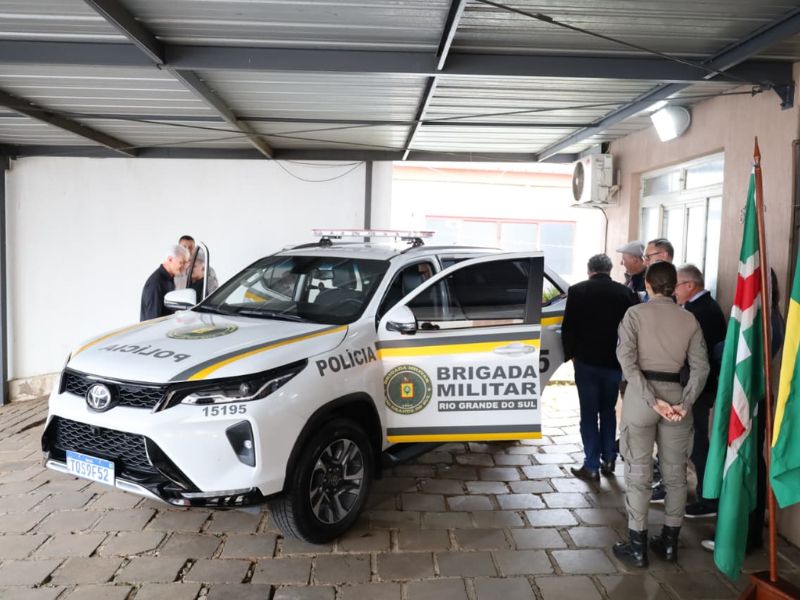 Brigada Militar de Nova Prata recebe nova viatura através do Programa PISEG